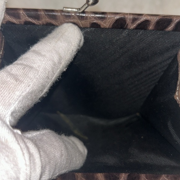 Dooney & Bourke Vintage crocodile leather print large brown bifold wallet - Picture 6 of 16